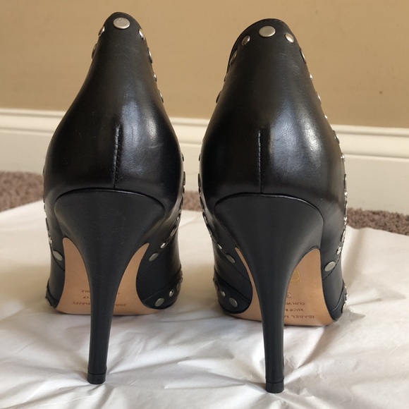 Isabel Marant Black Leather Studded Heels, Size 38 (US Size 8), EUC. - Picture 6 of 16